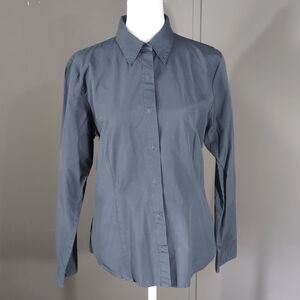 Eddie Bauer Blue Snap Button Long Sleeve Shirt